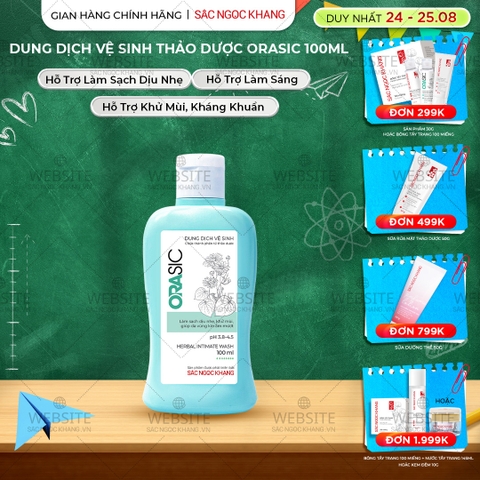Dung Dịch Vệ Sinh Thảo Dược Orasic Sắc Ngọc Khang (Herbal Intimate Wash) 100ml