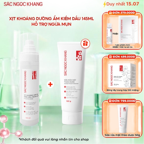 Xịt Khoáng Cấp Ẩm - Kiềm Dầu - Ngừa Mụn Sắc Ngọc Khang