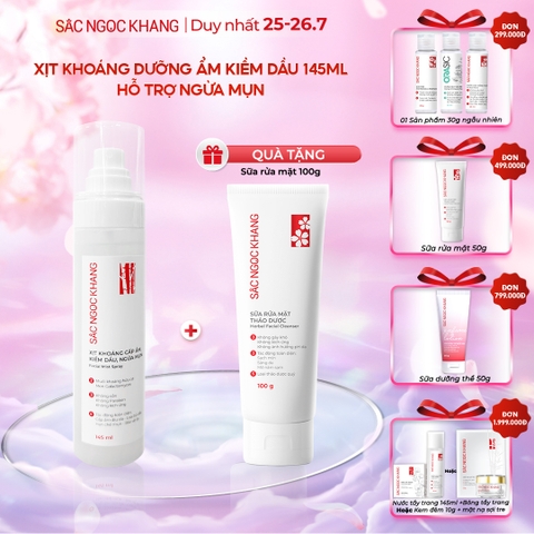 Xịt Khoáng Cấp Ẩm - Kiềm Dầu - Ngừa Mụn Sắc Ngọc Khang