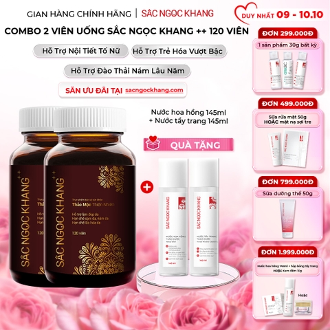 Combo 2 Viên Uống Mờ Nám, Hạn Chế Lão Hóa, Khỏe Đẹp Da Sắc Ngọc Khang++ (Liệu trình 2 tháng)