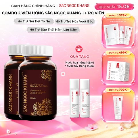 Combo 2 Viên Uống Mờ Nám, Hạn Chế Lão Hóa, Khỏe Đẹp Da Sắc Ngọc Khang++ (Liệu trình 2 tháng)