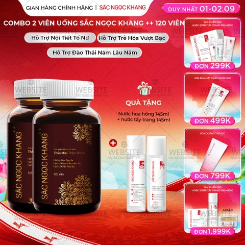 Combo 2 Viên Uống Mờ Nám, Hạn Chế Lão Hóa, Khỏe Đẹp Da Sắc Ngọc Khang++ (Liệu trình 2 tháng)