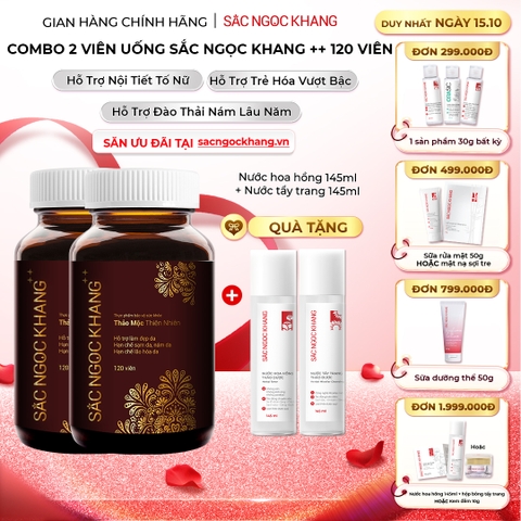 Combo 2 Viên Uống Mờ Nám, Hạn Chế Lão Hóa, Khỏe Đẹp Da Sắc Ngọc Khang++ (Liệu trình 2 tháng)