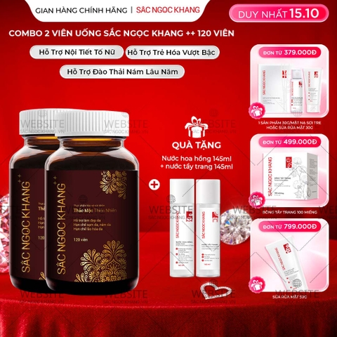 Combo 2 Viên Uống Mờ Nám, Hạn Chế Lão Hóa, Khỏe Đẹp Da Sắc Ngọc Khang++ (Liệu trình 2 tháng)