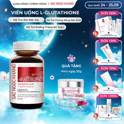Viên Uống Glutathione Dưỡng Trắng Da Vượt Trội 60 viên (Tặng Kem Ngày fullsize)