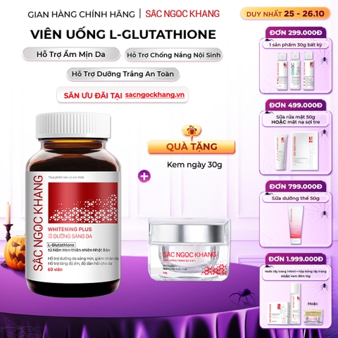 Viên Uống Glutathione Dưỡng Trắng Da Vượt Trội 60 viên (Tặng Kem Ngày fullsize)