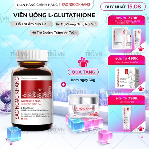 Viên Uống Glutathione Dưỡng Trắng Da Vượt Trội 60 viên (Tặng Kem Ngày fullsize)