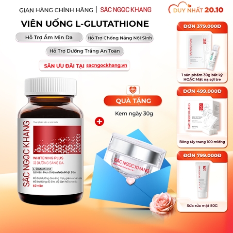 Viên Uống Glutathione Dưỡng Trắng Da Vượt Trội 60 viên (Tặng Kem Ngày fullsize)