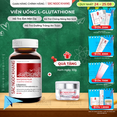 Viên Uống Glutathione Dưỡng Trắng Da Vượt Trội 60 viên (Tặng Kem Ngày fullsize)