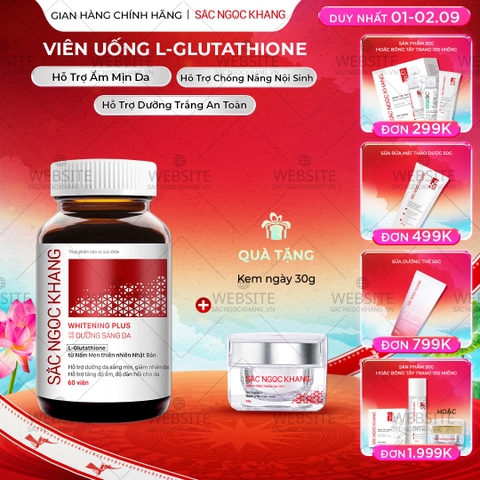 Viên Uống Glutathione Dưỡng Trắng Da Vượt Trội 60 viên (Tặng Kem Ngày fullsize)