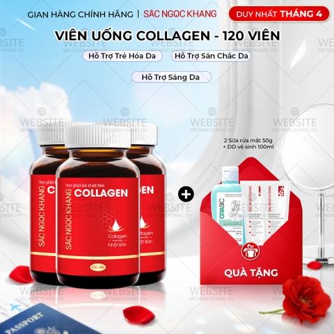 Combo 3 Viên Uống Collagen Dipeptide Mờ Nếp Nhăn - Dưỡng Ẩm Mịn Sắc Ngọc Khang