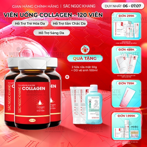Combo 3 Viên Uống Collagen Dipeptide Mờ Nếp Nhăn - Dưỡng Ẩm Mịn Sắc Ngọc Khang