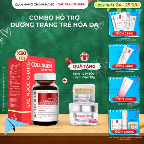 Combo Cao Cấp Dưỡng Da Căng Mịn - Trắng Sáng Sắc Ngọc Khang