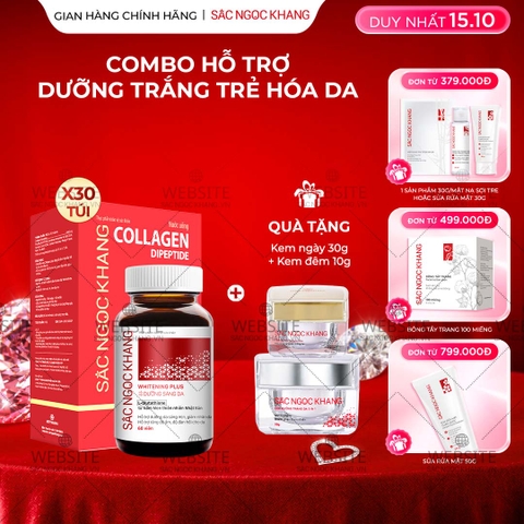 Combo Cao Cấp Dưỡng Da Căng Mịn - Trắng Sáng Sắc Ngọc Khang