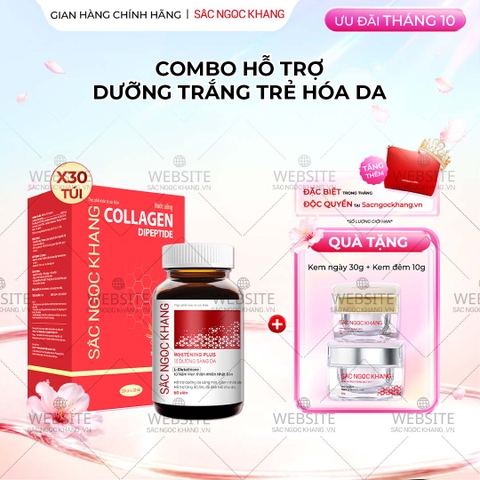 Combo Cao Cấp Dưỡng Da Căng Mịn - Trắng Sáng Sắc Ngọc Khang