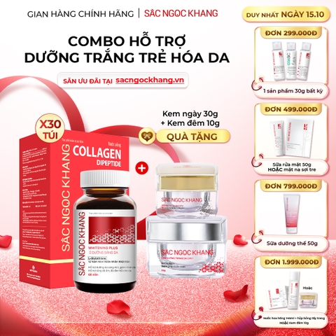 Combo Cao Cấp Dưỡng Da Căng Mịn - Trắng Sáng Sắc Ngọc Khang