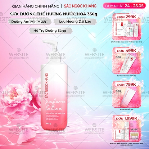 Sữa Dưỡng Thể Nước Hoa Dưỡng Trắng Da Mịn Màng Sắc Ngọc Khang 350g