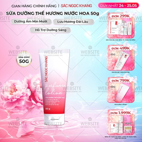 Sữa Dưỡng Thể Nước Hoa Dưỡng Trắng Da Mịn Màng Sắc Ngọc Khang 50g
