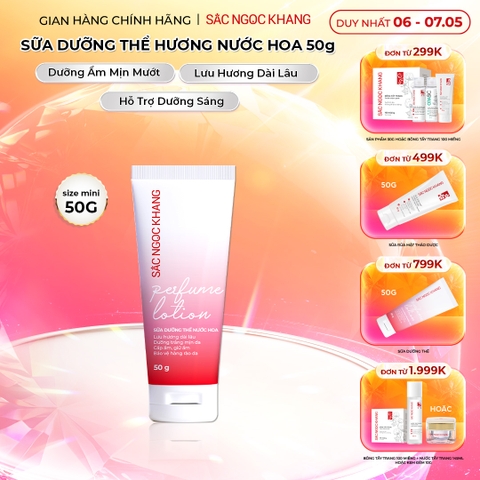 Sữa Dưỡng Thể Nước Hoa Dưỡng Trắng Da Mịn Màng Sắc Ngọc Khang 50g