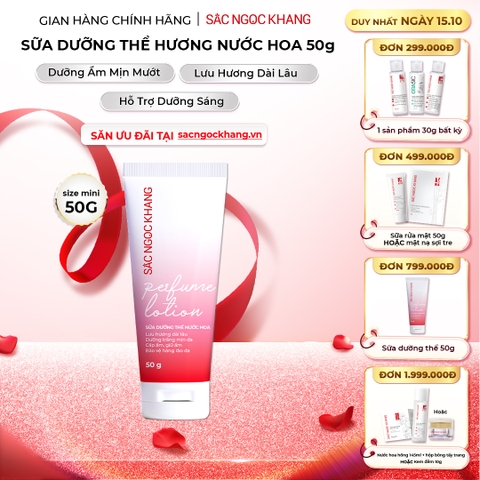 Sữa Dưỡng Thể Nước Hoa Dưỡng Trắng Da Mịn Màng Sắc Ngọc Khang 50g