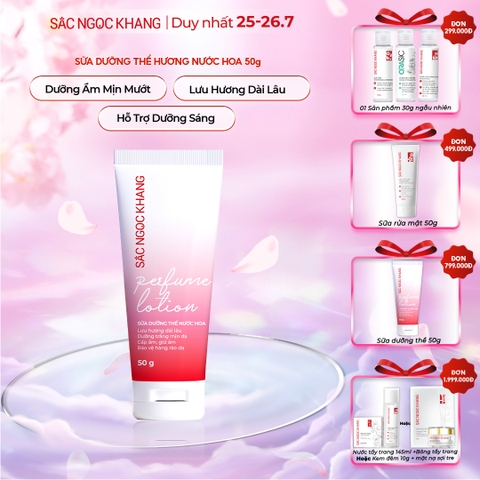 Sữa Dưỡng Thể Nước Hoa Dưỡng Trắng Da Mịn Màng Sắc Ngọc Khang 50g