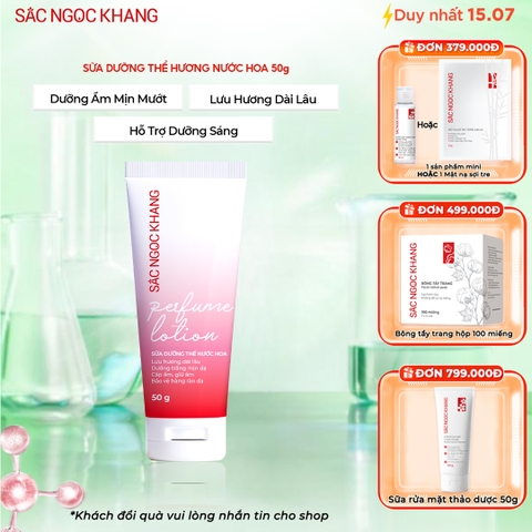 Sữa Dưỡng Thể Nước Hoa Dưỡng Trắng Da Mịn Màng Sắc Ngọc Khang 50g