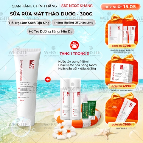 Sữa Rửa Mặt Thảo Dược Dịu Nhẹ Sắc Ngọc Khang (Herbal Facial Cleanser) 300g