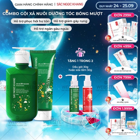 Bộ đôi dầu gội - dầu xả 26 loại thảo dược Sắc Ngọc Khang