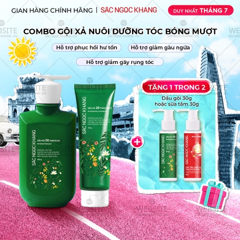 Bộ đôi dầu gội - dầu xả 26 loại thảo dược Sắc Ngọc Khang