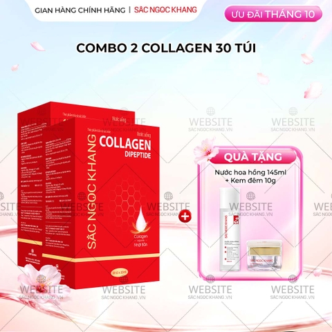 Combo 2 Nước Uống Collagen Dipeptide Mờ Nếp Nhăn - Dưỡng Ẩm Mịn Sắc Ngọc Khang - Liệu trình 2 tháng