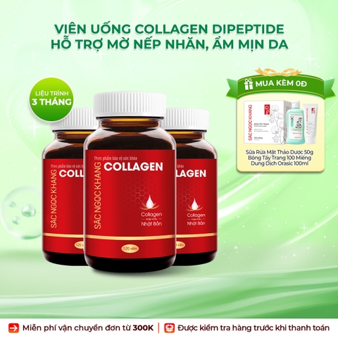Combo 3 Viên Uống Collagen Dipeptide Mờ Nếp Nhăn - Dưỡng Ẩm Mịn Sắc Ngọc Khang