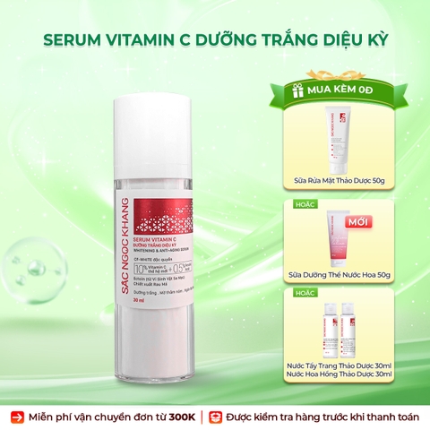 Serum Vitamin C Sắc Ngọc Khang 30ml - Tinh chất dưỡng trắng da diệu kỳ, mờ thâm nám, tàn nhang (tặng Sữa Dưỡng Thể 50g)