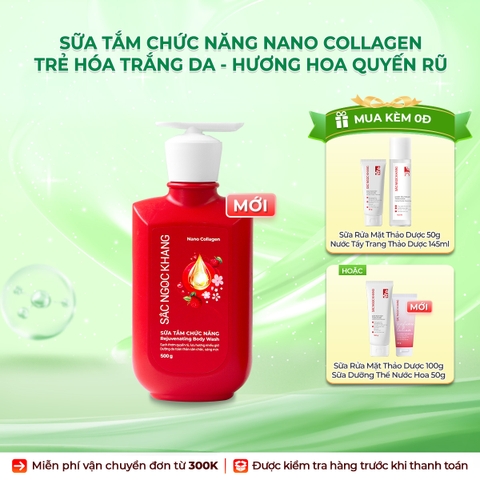 [MỚI] Sữa Tắm Chức Năng Nano Collagen Sắc Ngọc Khang 500g (Tặng combo sữa dưỡng thể và sữa rửa mặt)