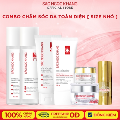 Combo Toàn diện nhỏ new (NTT 145ml thảo dược, NHH 145ml thảo dược, SRM Thảo Dược 50g, Kem đêm 10g, Kem ngày, Serum 20ml, KCN)