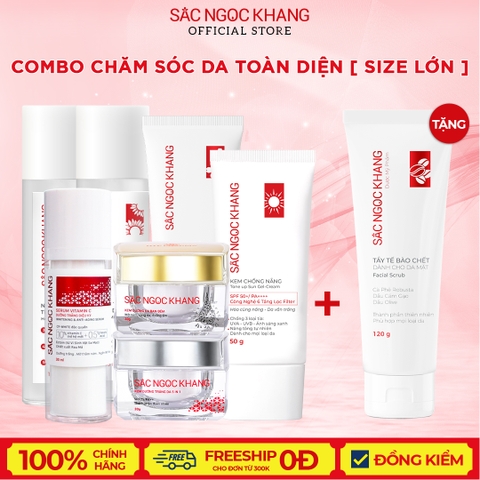 Combo Toàn diện lớn (SRM Thảo Dược 100g, Kem ngày, Kem đêm 30g, KCN, NTT TD 145ml, NHH TD 145ml, Serum VITAMIN C (30ml))