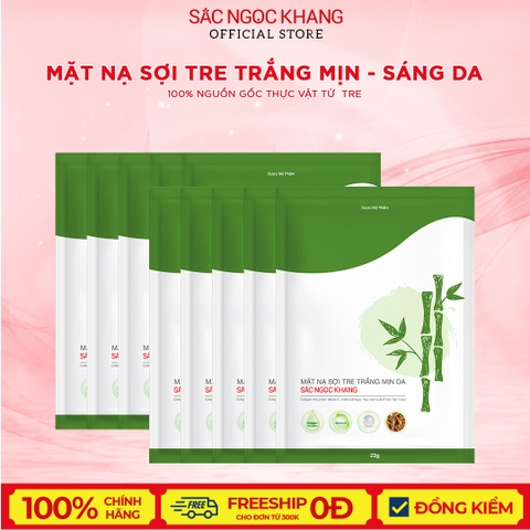 Set 10 Mặt Nạ sợi tre trắng mịn da Sắc Ngọc Khang 25g/ miếng