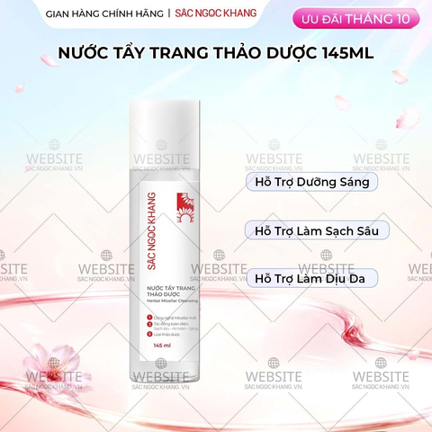 Nước Tẩy Trang Thảo Dược Sắc Ngọc Khang 145ml (Micellar Cleansing Water)