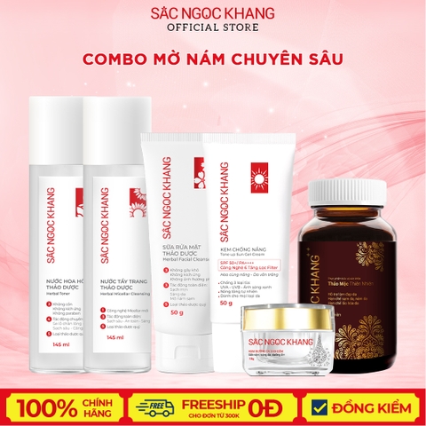 Combo Mờ Nám Chuyên Sâu [NTT Thảo Dược 145ml + NHH Thảo Dược 145ml + Kem đêm SNK 10g + Kem Chống Nắng SNK + VU Sắc Ngọc Khang ++ 60v]