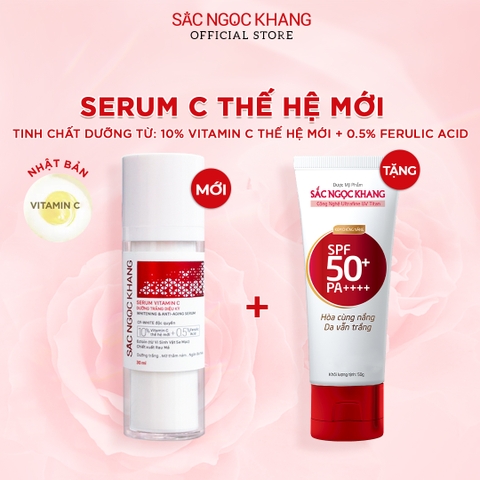 Serum vitamin C 30ml (tặng Kem chống nắng 50g)