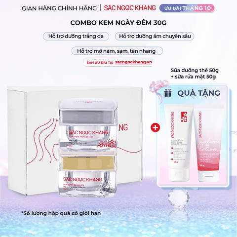 Combo Dưỡng Da Ngày Và Đêm Sắc Ngọc Khang (Kem Dưỡng Da Ban Đêm 30g và Kem Dưỡng Da Ban Ngày 5in1 30g)