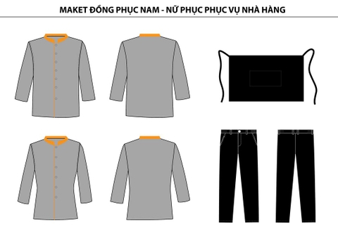 Mẫu đồng phục nhà hàng 07 – Dành cho nhân viên phục vụ nam & nữ