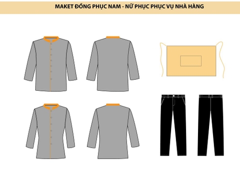 Mẫu đồng phục nhà hàng 07 – Dành cho nhân viên phục vụ nam & nữ