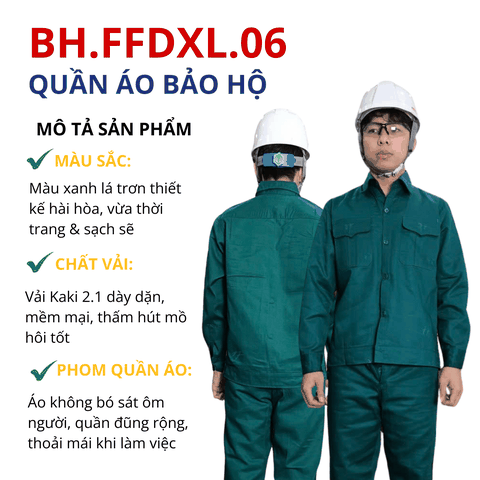 Bộ quần áo bảo hộ lao động Aligro chất liệu Kaki 2/1 bền đẹp, đồng phục cho công nhân, kỹ sư màu xanh lá BH.FFDXL.06