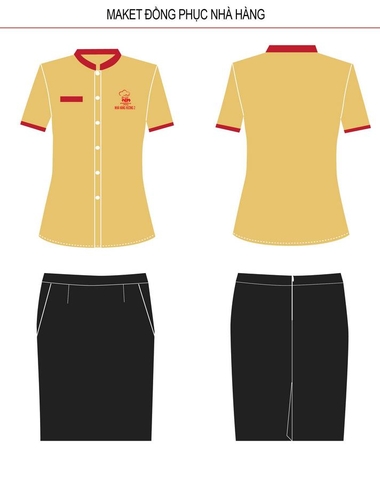 Mẫu đồng phục nhà hàng 02 – Dành cho nhân viên phục vụ và lễ tân