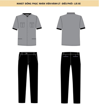 Mẫu đồng phục nhà hàng 01 – Dành cho nhân viên hành lý, điều phối, lái xe