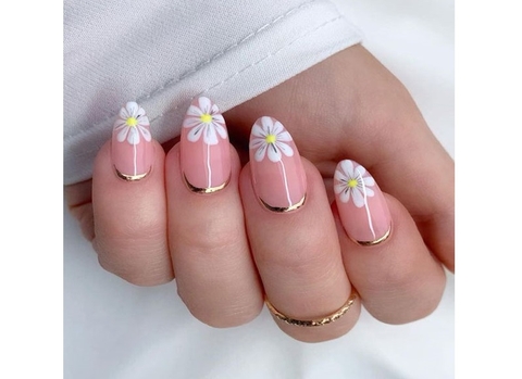 Bộ Sưu Tập Mẫu Nail Hoa Cúc Đơn Giản Mà Vẫn Nổi Bật