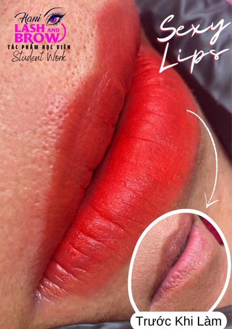 Xăm môi màu đỏ cam - Xu hướng làm đẹp thống trị năm 2023