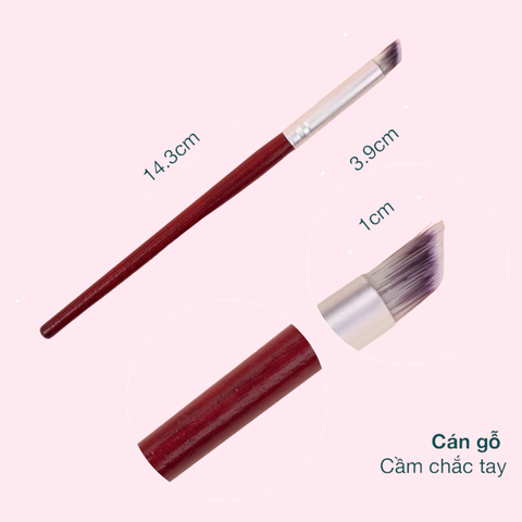 Cọ ombre cán gỗ đầu xiên