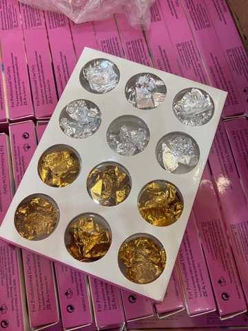 Giấy Nhúng Trang Trí Móng Vàng-Bạc