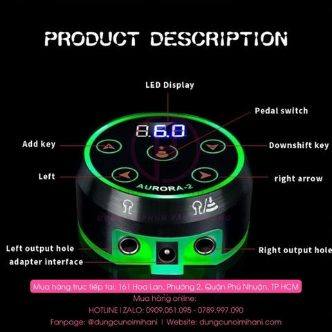 Cục Nguồn Aurora Dùng Được Cho Mọi Loại Máy Phun Xăm
